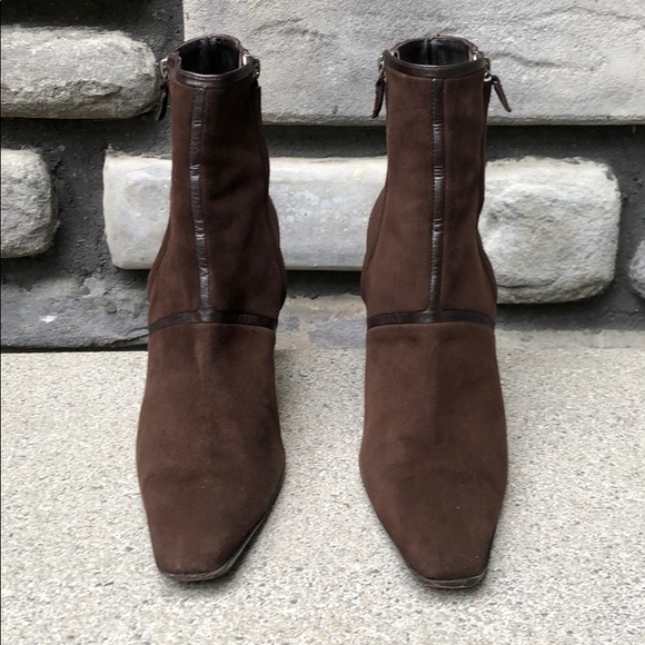 Brown Suede Narciso Rodriguez Boots Vintage sz 10 - Picture 3 of 8